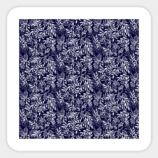 Dark blue boho leaves pattern Sticker